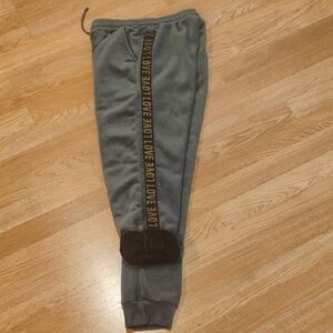 Gray Joggers with Love Print